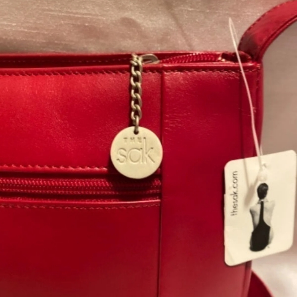 The  Sak red leather shoulder bag